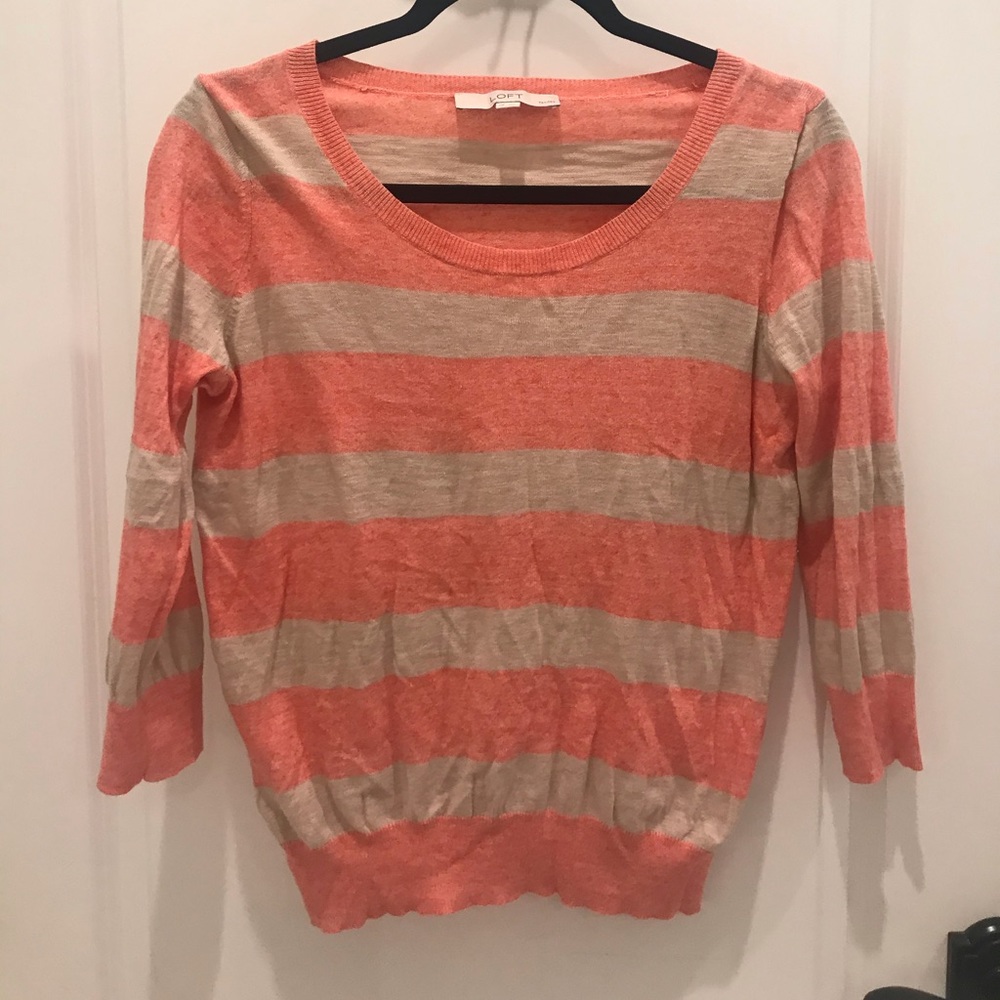 Loft top. Orange and tan, worn once!